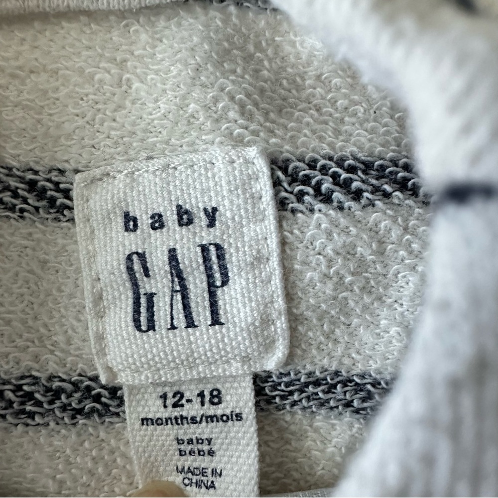 GAP Kids Striped Long Sleeve Shirt with Anchor 12-18M - Picture 3 of 4
